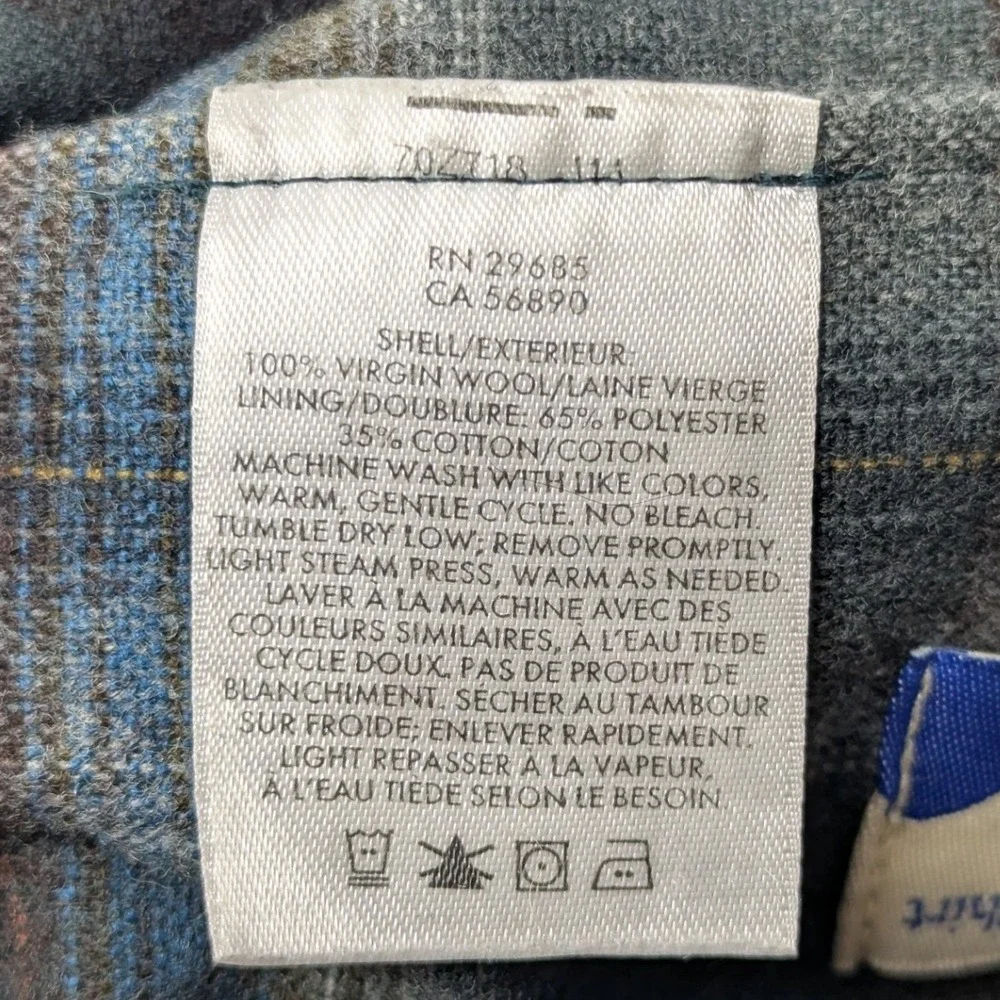 Pendleton Board‎ Shirt Wool Plaid Long Sleeve Men's XXL Elbow Patch
